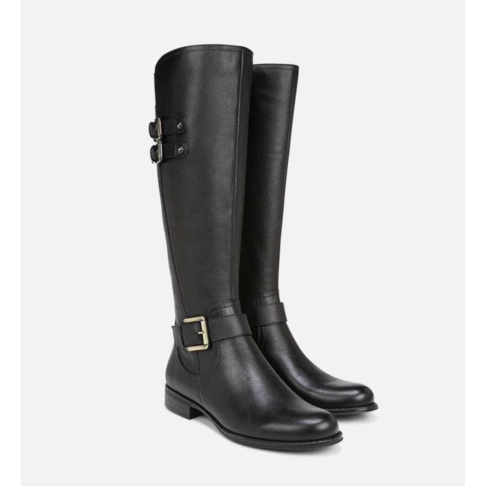 Naturalizer Jessie Black Leather Knee High Tall Riding Boots Women's size 9 Wide